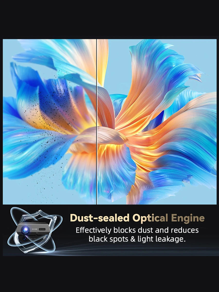 CAIWEI A10Q 4K Google Certified Projector 1080P Full HD Auto Focus High Brightness 3500 Ansi WiFi6 Beam Projectors Home Theater