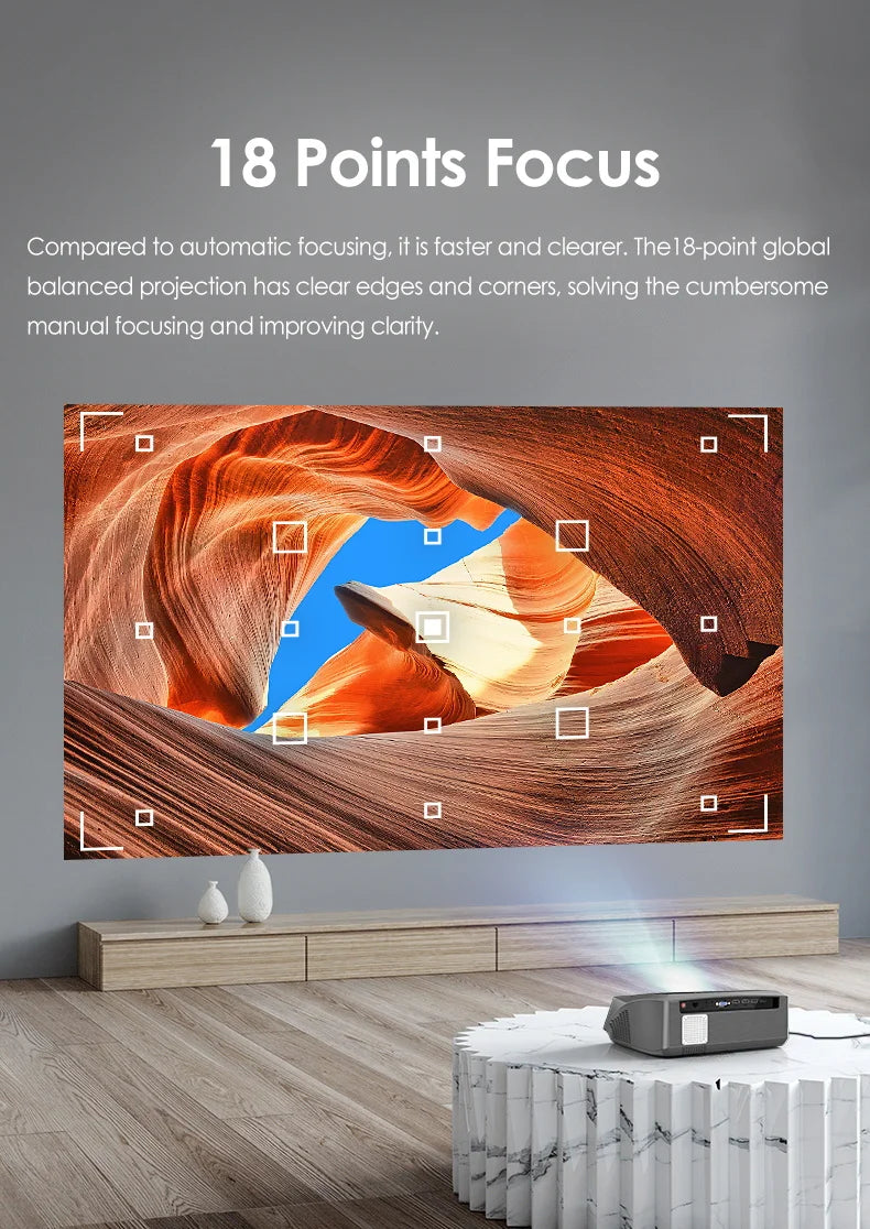 CAIWEI A10Q 4K Google Certified Projector 1080P Full HD Auto Focus High Brightness 3500 Ansi WiFi6 Beam Projectors Home Theater