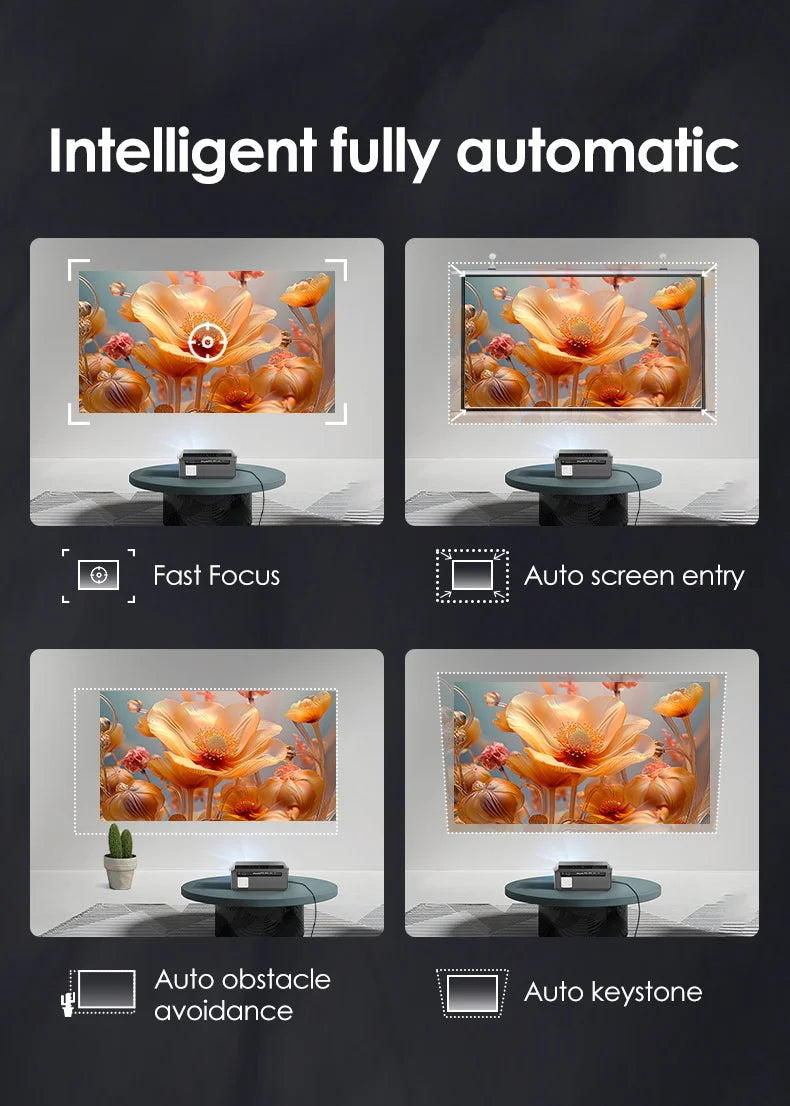 CAIWEI A10Q 4K Google Certified Projector 1080P Full HD Auto Focus High Brightness 3500 Ansi WiFi6 Beam Projectors Home Theater