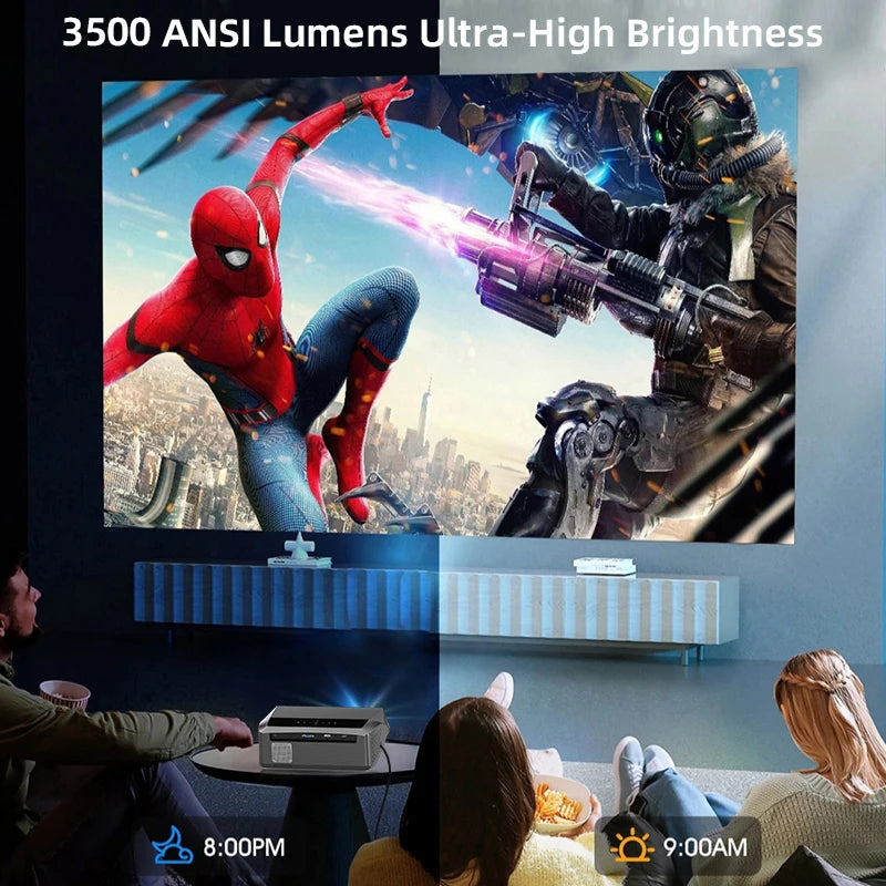 CAIWEI A10Q 4K Google Certified Projector 1080P Full HD Auto Focus High Brightness 3500 Ansi WiFi6 Beam Projectors Home Theater