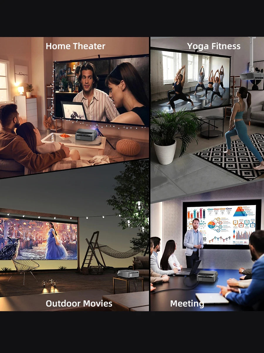 CAIWEI A10Q 4K Google Certified Projector 1080P Full HD Auto Focus High Brightness 3500 Ansi WiFi6 Beam Projectors Home Theater