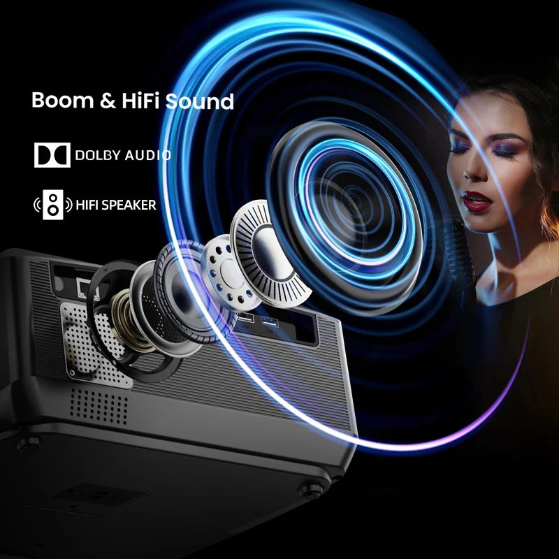 CAIWEI A10Q 4K Google Certified Projector 1080P Full HD Auto Focus High Brightness 3500 Ansi WiFi6 Beam Projectors Home Theater